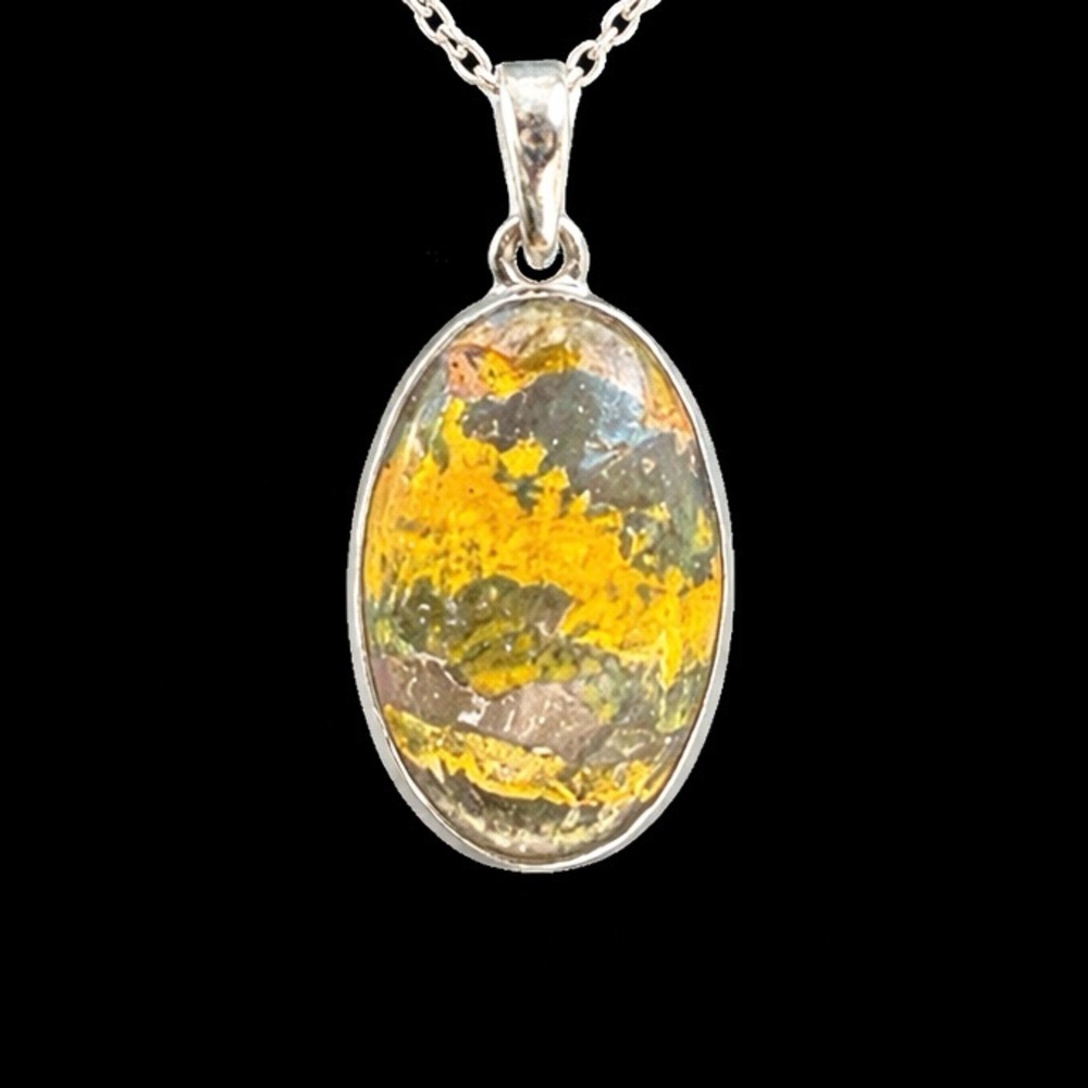 Bumblebee Jasper Pendant 925 Silver